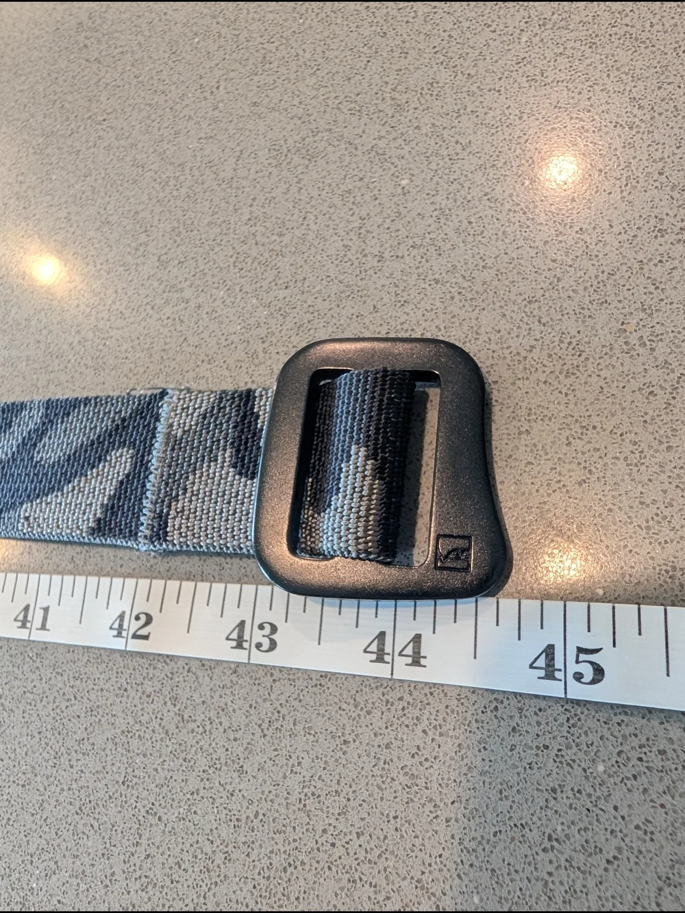 Patagonia Gray and Black Elastic Web Belt with Black Buckle